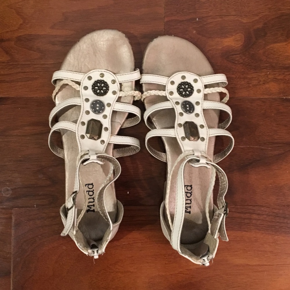 White gladiator sandals